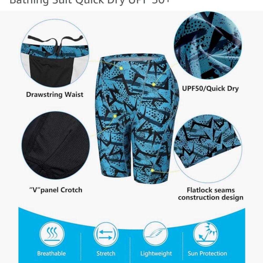 Blue Geometric Patterned Shorts - Picture 3 of 5